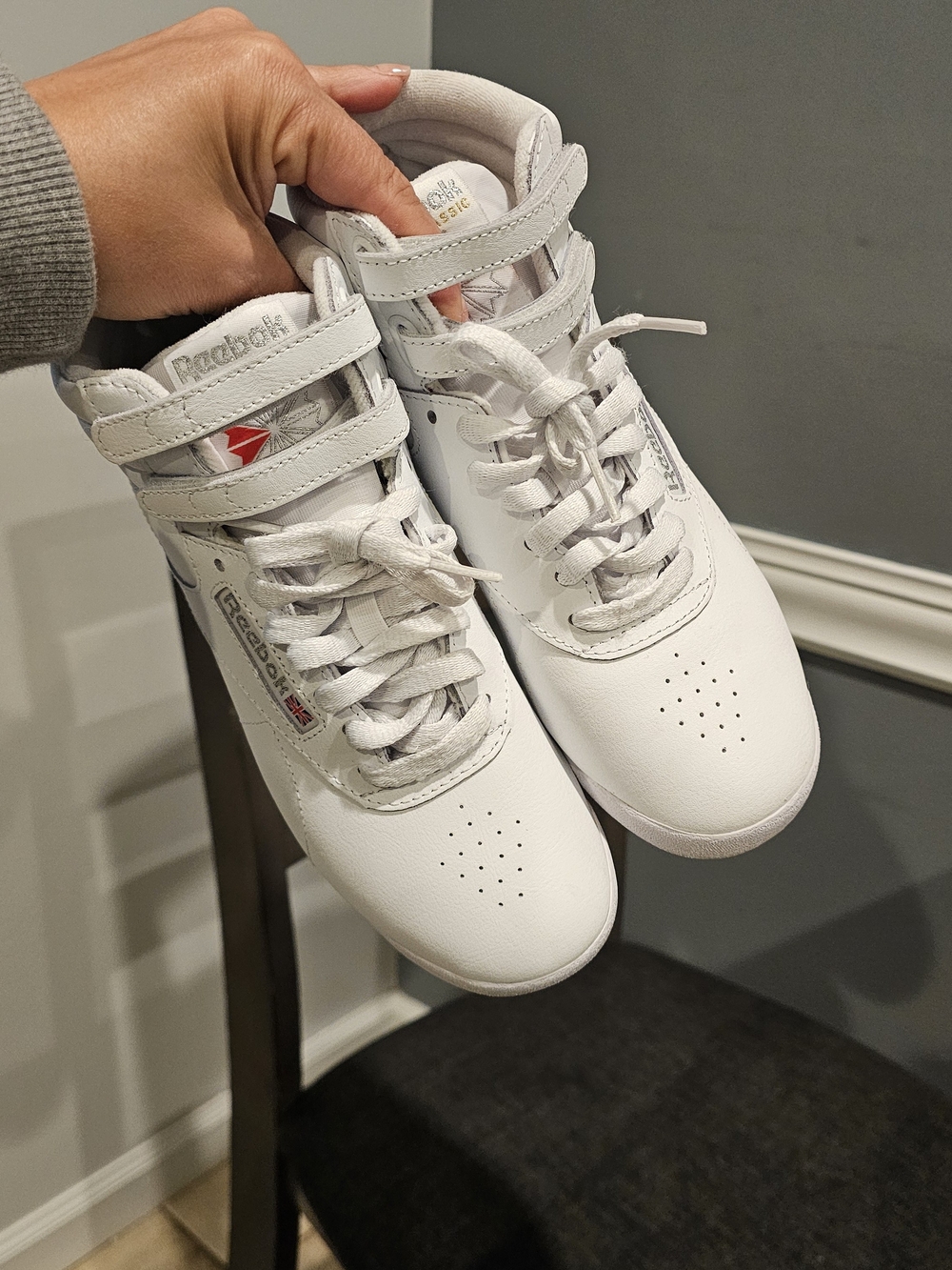 Reebok Womens Classic White High-Top Sneakers Freestyle - Picture 2 of 6